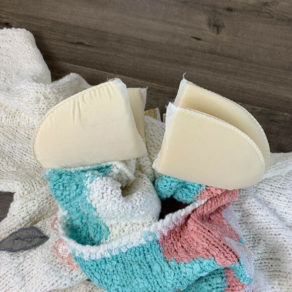 VTG Needles & Yarn Size Large Knit Floral Sweater Women Embellished Ivory Padded - Picture 8 of 10